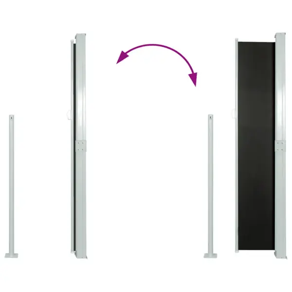 Lahtitõmmatav terrassi privaatsussein, UV-kindel, must, 170 x 0–300 cm – 6