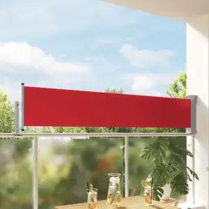 Lahtitõmmatav terrassi ja rõdu privaatsussein, 60 x 300 cm, punane-hall