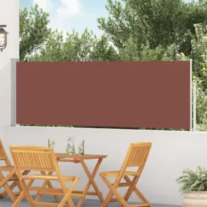 Lahtitõmmatav terrassi privaatsussirm, pruun, UV- ja veekindel, 100 x 0–500 cm