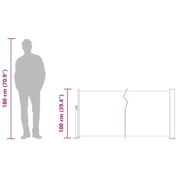 Lahtitõmmatav terrassi privaatsussirm, pruun, UV- ja veekindel, 100 x 0–500 cm – 13