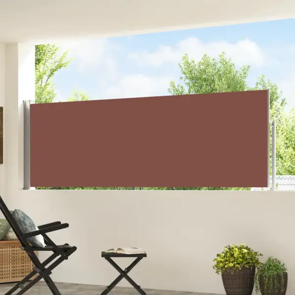 Lahtitõmmatav terrassi privaatsussirm, pruun, UV- ja veekindel, 100 x 0–500 cm – 3