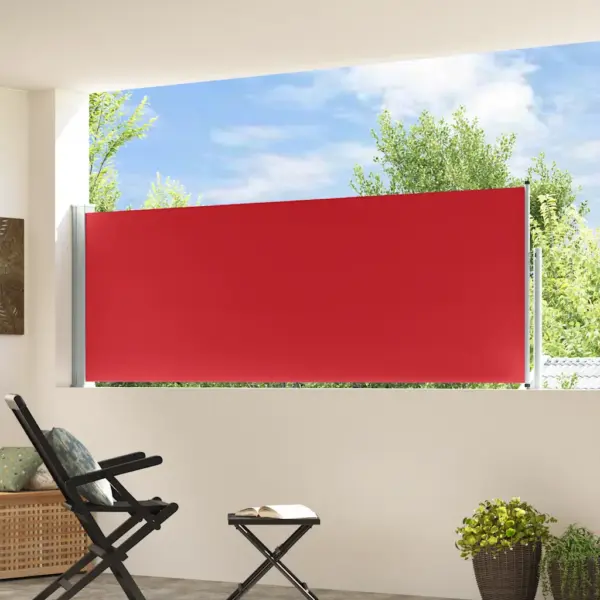 Lahtitõmmatav terrassi ja rõdu külgsirm, 100 x 300 cm, punane – 3
