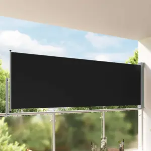 Lahtitõmmatav terrassi külgsirm, must, 120 x 300 cm