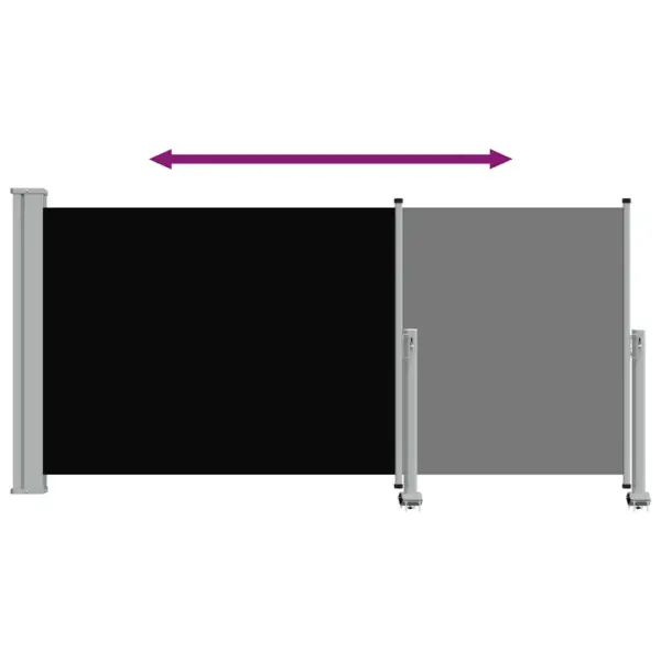 Lahtitõmmatav terrassi külgsirm, must, 120 x 300 cm – 8