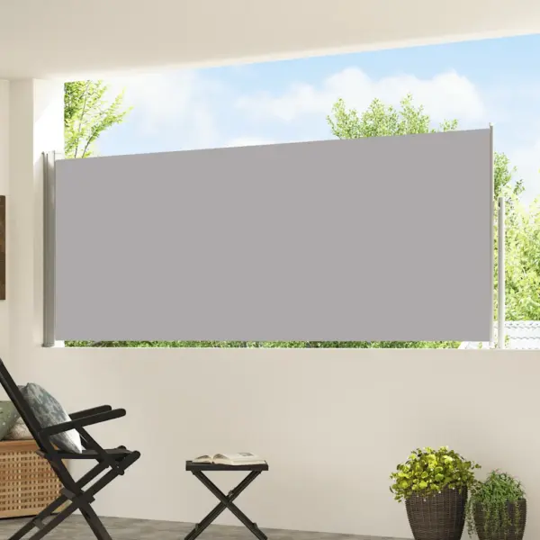 Lahtitõmmatav terrassisirm privaatsuse ja tuulekaitseks, hall, 120 x 500 cm - 3