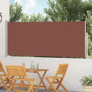 Lahtitõmmatav terrassi külgsirm privaatsuseks, pruun kangas, 120 x 500 cm