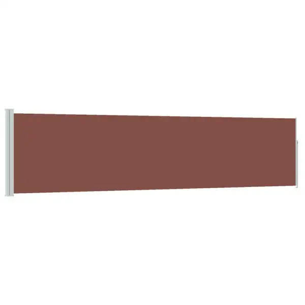 Lahtitõmmatav terrassi külgsirm privaatsuseks, pruun kangas, 120 x 500 cm - 2