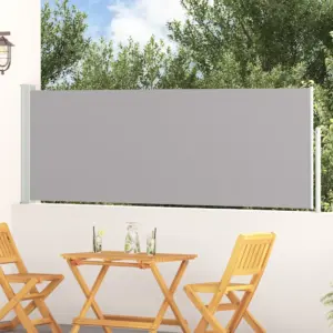 Lahtitõmmatav terrassi külgsirm privaatsuse ja tuulekaitsega, hall, 100 x 300 cm