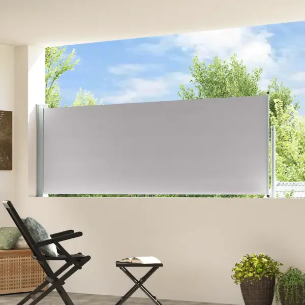 Lahtitõmmatav terrassi külgsirm privaatsuse ja tuulekaitsega, hall, 100 x 300 cm – 3