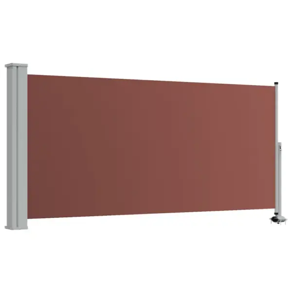 Lahtitõmmatav terrassi külgsein, pruun sirm halli alusega, 120 x 300 cm – 2