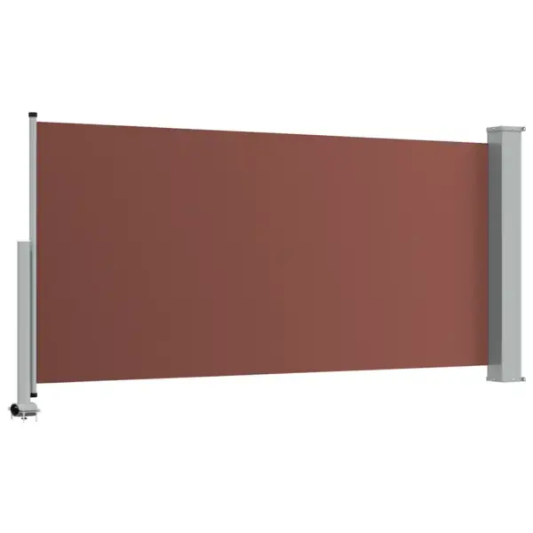 Lahtitõmmatav terrassi külgsein, pruun sirm halli alusega, 120 x 300 cm – 7