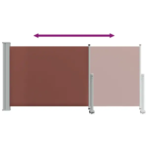 Lahtitõmmatav terrassi külgsein, pruun sirm halli alusega, 120 x 300 cm – 9