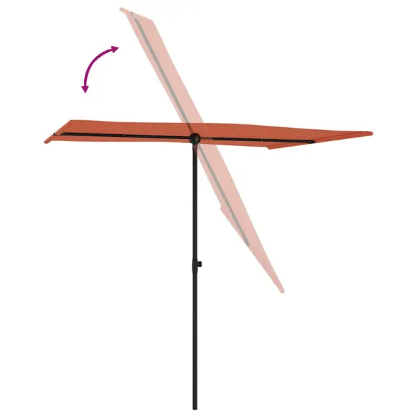 Lame aia päikesevari alumiiniumpostiga, terrakota, 200 x 150 cm – 6