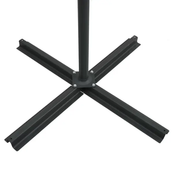 Konsooldisainiga LED päikesevari ristalusega, taevasinine, 250 x 250 cm – 8