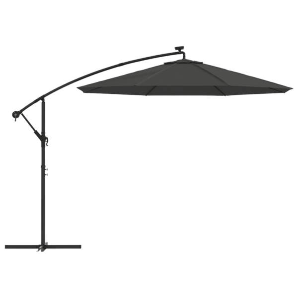 LED-valgustusega rippuv päikesevari ristaluse ja teraspostiga, antratsiithall, 300 cm – 4