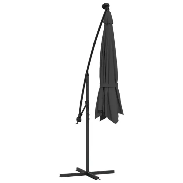 LED-valgustusega rippuv päikesevari ristaluse ja teraspostiga, antratsiithall, 300 cm – 8