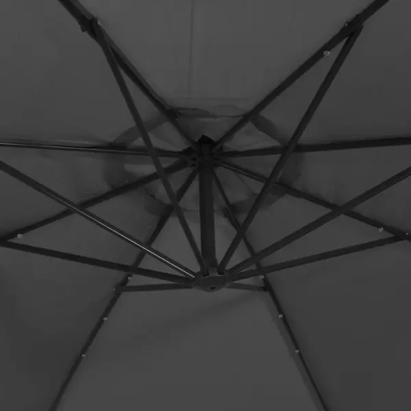 LED-valgustusega rippuv päikesevari ristaluse ja teraspostiga, antratsiithall, 300 cm – 9