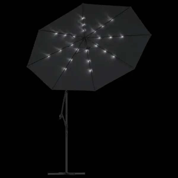 LED-valgustusega rippuv päikesevari ristalusel, must, 300 cm – 6