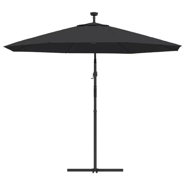 LED-valgustusega rippuv päikesevari ristalusel, must, 300 cm – 7