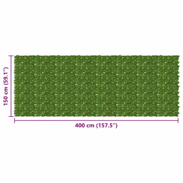 Rõdu privaatsuse ekraan lehemustriga, roheline/kollane, 400 x 150 cm – 5