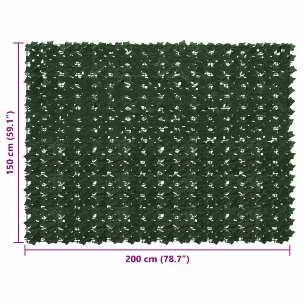 Lehemustriga rõdu privaatsusekraan, tumeroheline, 200 x 150 cm – 5