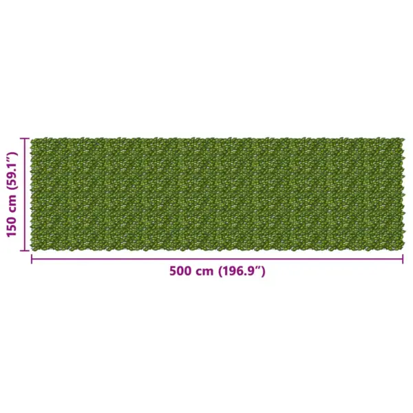 Rõdu ja aia privaatsusekraan lehemustriga, roheline-kollane, 500 x 150 cm – 5