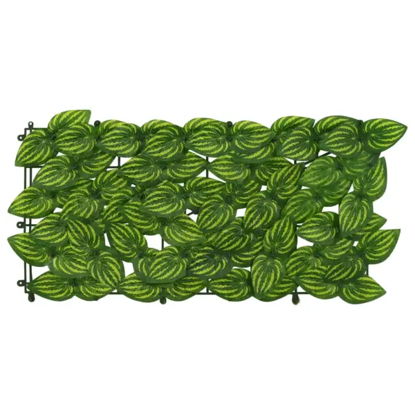 Rõdu privaatsusvõrk lehemustriga, roheline/kollane, 200 x 150 cm – 3
