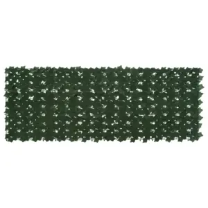 Lehtedega rõdu ja aia privaatsusekraan, tumeroheline, polüetüleenist ja kangast, 200 x 75 cm
