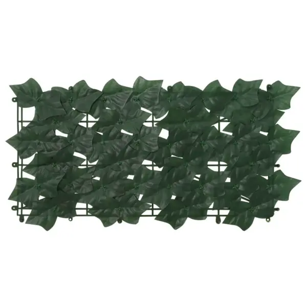 Lehtedega rõdu ja aia privaatsusekraan, tumeroheline, polüetüleenist ja kangast, 200 x 75 cm – 3