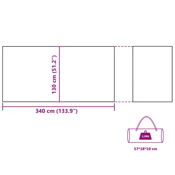 Matka tuuletõke, hall ja oranž, veekindel, 340 x 130 cm – 12