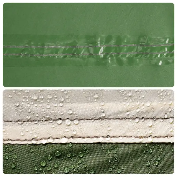 Matkatelk 3 inimesele, tunneltelk varikatusega, roheline, veekindel, 400 x 260 x 210 cm – 13