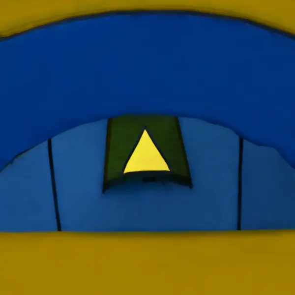 Matkatelk 4 inimesele esikuga, tumesinine/kollane, 395 x 180 x 110 cm – 5