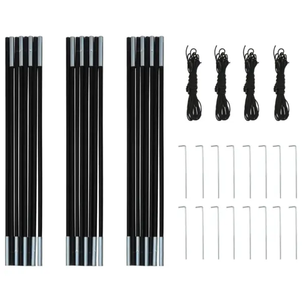 Matkatelk 4 inimesele esikuga, tumesinine/kollane, 395 x 180 x 110 cm – 7