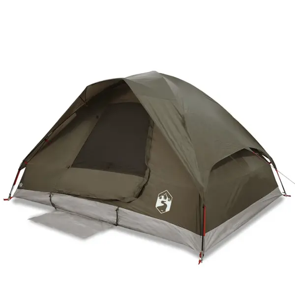 Veekindel kuppelmatkatelk 4 inimesele, pruun, PU-kattega 185T polüester, 277 x 217 x 155 cm – 2