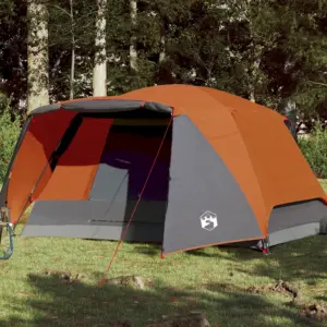 Veekindel verandaga matkatelk 4 inimesele, oranž, 350 x 280 x 155 cm