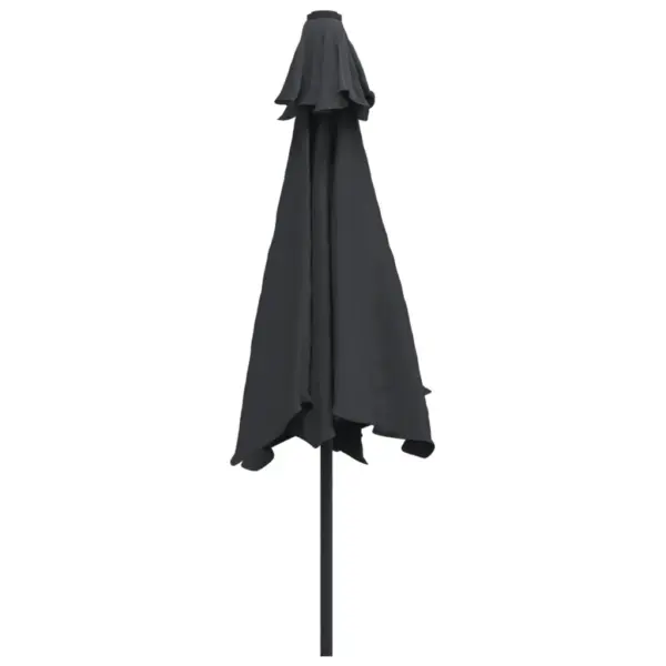 Kallutatav päikesevari vändaga, must, metallpostiga, 300 cm - 4