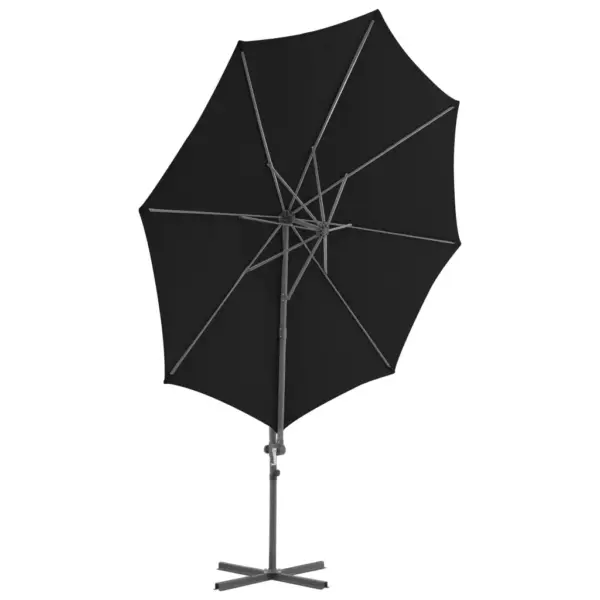 Konsooldisainiga rippuv päikesevari teraspostiga, must, 300 cm – 3