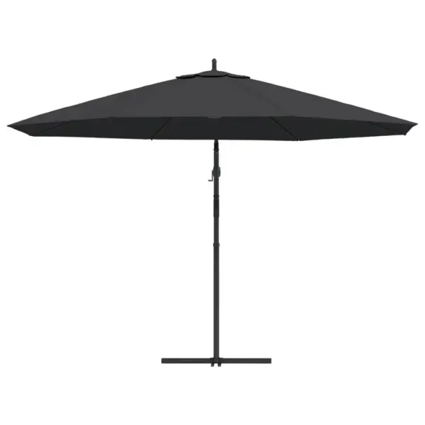 Konsooldisainiga ripp-päikesevari musta kattega, metallpostiga, 350 cm - 5