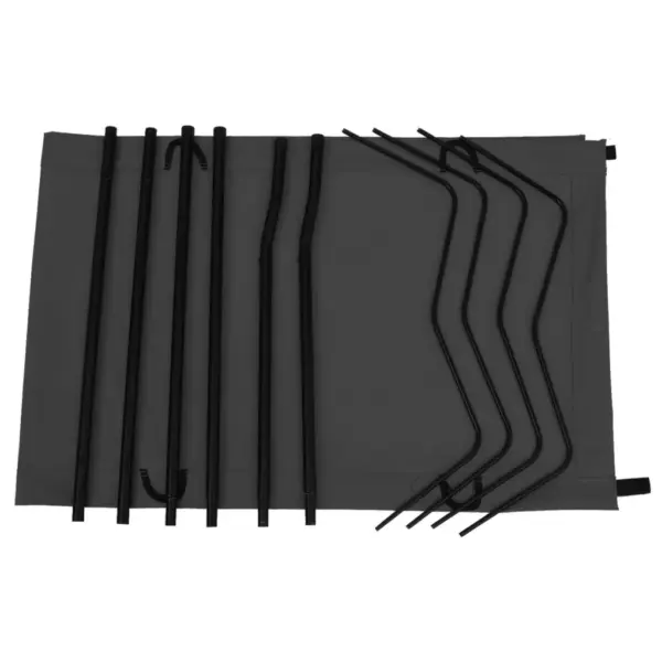 Matkavoodi õues magamiseks, must, 600D oxford-kangas ja teras, 180 x 60 x 19 cm – 3