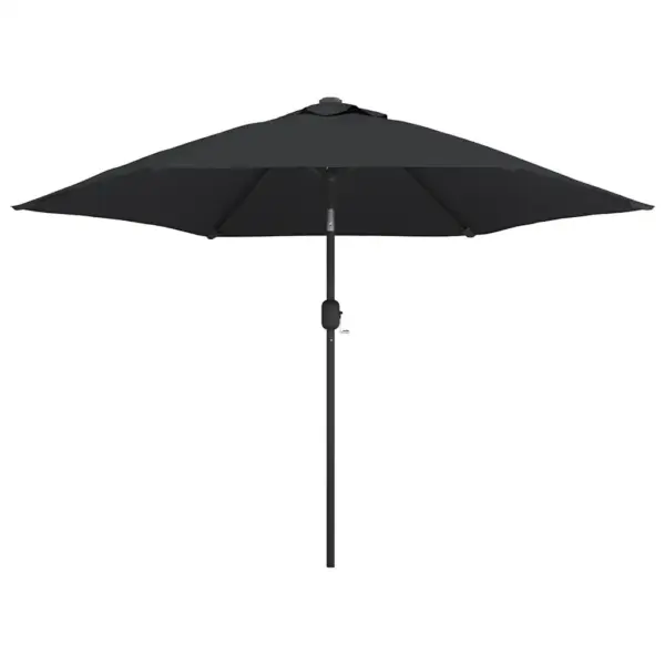 Päikesevari LED-tuledega, must, 300 cm, teraspostiga – 2