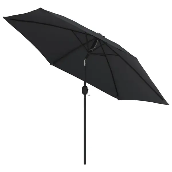 Päikesevari LED-tuledega, must, 300 cm, teraspostiga – 4