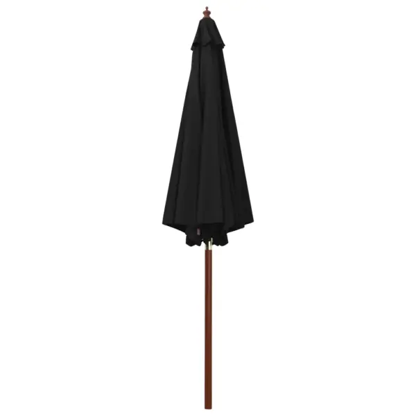 Must päikesevari puidust postiga, 300 cm, tuulutusavaga – 2