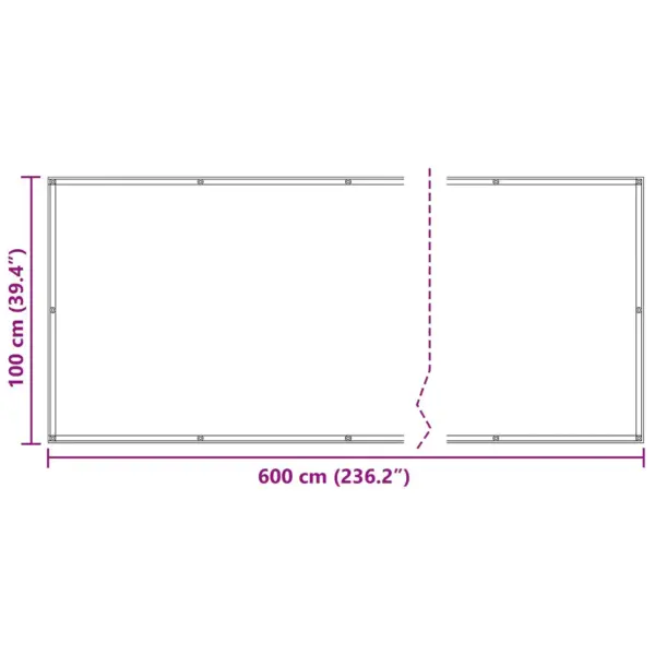 Rõdu privaatsuskate, veekindel must Oxfordi kangas, UV-kindel, 100 x 600 cm - 7