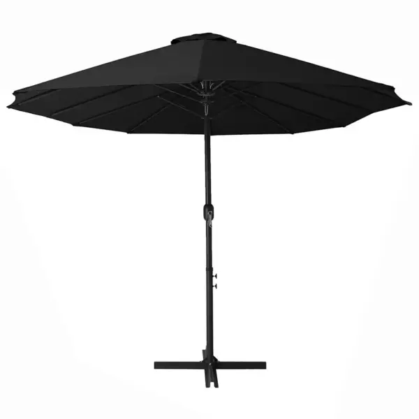 Topeltkatusega päikesevari alumiiniumpostiga, must, 460 x 270 cm, vändamehhanismiga - 3
