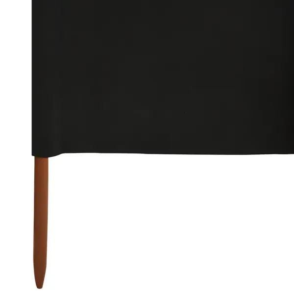Must tuulekaitse sein 5 paneeliga, mittekootud kangas ja puidust postid, 600 x 120 cm - 5