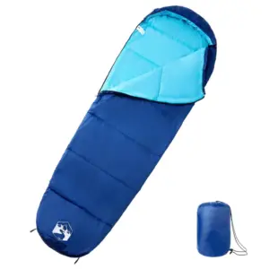 Muumia magamiskott täiskasvanutele, 3-hooaja, 15–25 °C, tumesinine/sinine, 222 x 74 cm, kandekotiga