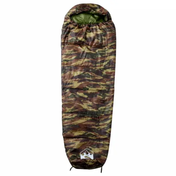 Muumia stiilis täiskasvanute magamiskott matkamiseks, kamuflaaž, 3 hooaega, 222 x 74 cm – 2