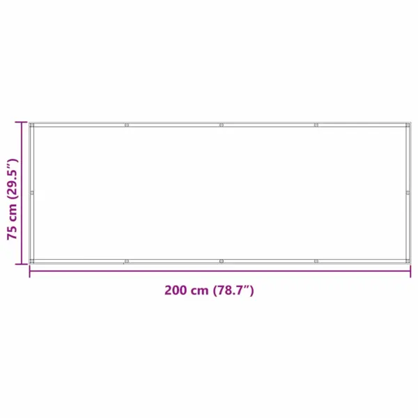 Rõdu privaatsuskate veekindlast PU-kattega Oxford-kangast, oranž, UV-kindel, alumiiniumist augudega, 75 x 200 cm - 7