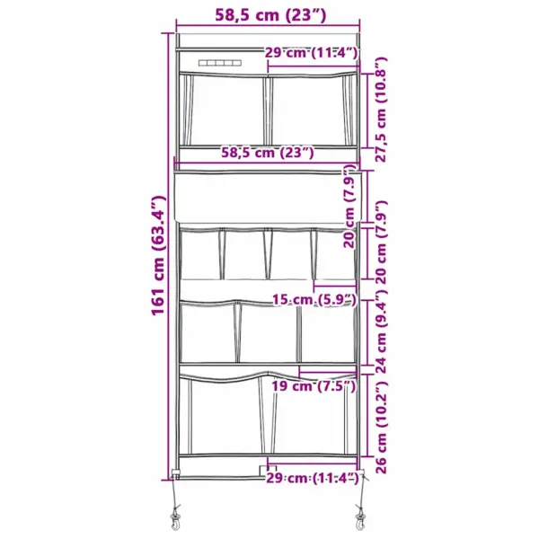 Oxford-kangast hoiukott telkimisvarustusele, must ja sinine, 161 x 58,5 cm - 11