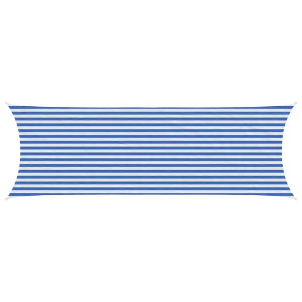 Ristkülikukujuline päikesepuri sinine-valge HDPE, 2 x 6 m – 2